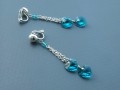 Blue zircon Swarovski srdce -klipsy