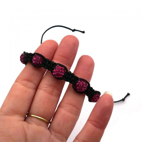 Fuchsiový Shamballa náramek načerné růžová láska léto lesk lesklý růžový třpyt valentýn fuchsiová růžové ples slavnostní večerní plesový fuchsie lesklé zářivé třpytivý máj zářivý bál fuchsiové blyštivé tmavěrůžová fuchsiový shamballa růžovočerná růžovočerné tmavěrůžové tmavěrůžový růžovočerný blyštivý fuchsiovočerná fuchsiovočerné fuchsiovočerný 