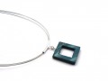 Perleťový náhrdelník-indigo čtverec