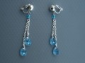 Aquamarine Swarovski slzy-ře klipsy