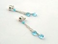 Aquamarine Swarovski slzy-ře klipsy