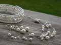 Bílý perlič náhrdelník s náušni II.