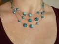 Fialový perličk náhrdelník s náušni