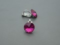 Swarovski fuchsia a klipsy antialer