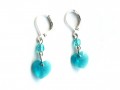 Bluezirkon Swarovski srdce-náušnice