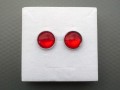 Červené perleťové puzetky -náušnice