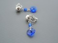 Majesticblue Swarovski srdce-klipsy