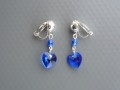 Majesticblue Swarovski srdce-klipsy