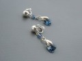 Denim blue Swarovski srdce - klipsy