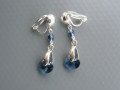 Denim blue Swarovski srdce - klipsy