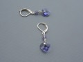 Tanzanite Swarovski srdce -náušnice