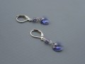 Tanzanite Swarovski srdce -náušnice