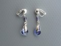 Tanzanite Swarovski srdce - klipsy