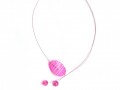 Jednoduchý růžový náhrdelník-proužk