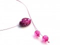 Růžový mourovaný náhrdelník - kapka