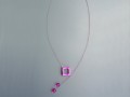 Růžový metalický náhrdelník