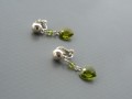 Olivine Swarovski srdce - klipsy