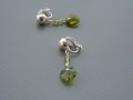 Olivine Swarovski srdce - klipsy