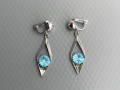 Antial klipsy Aquamar Swarovski kos