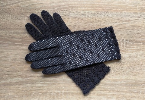 černé háčkované rukavičky krajka rukavičky crochet háčkovaná krajka lace gloves 