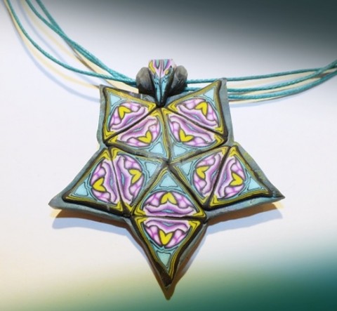Hvězdička šperk fialová hvězda barevná elegance fimo tyrkys polymer krasohled originalita 