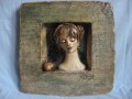 Keramický obraz - Dívka s mušlí