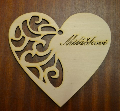 Srdcíčko pro miláčka dřevo dřevěné srdce dekorace srdíčko vyřezávané miláček zavěšení vyřezávaný miláčkovi 