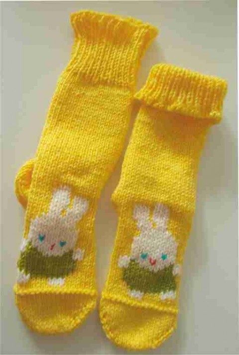 Velikonoční ručně pletené ponožky zajíček ponožky velikonoční ručně pletené 