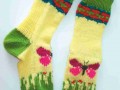Jarní ručně pletené ponožky