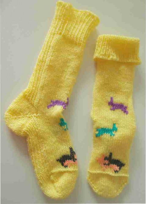 Velikonoční ručně pletené ponožky ručně pletené ponožky velikonoční zajíci množení 
