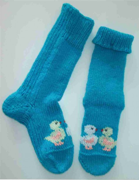 Velikonoční ručně pletené ponožky ručně pletené ponožky velikonoční kuřátka 