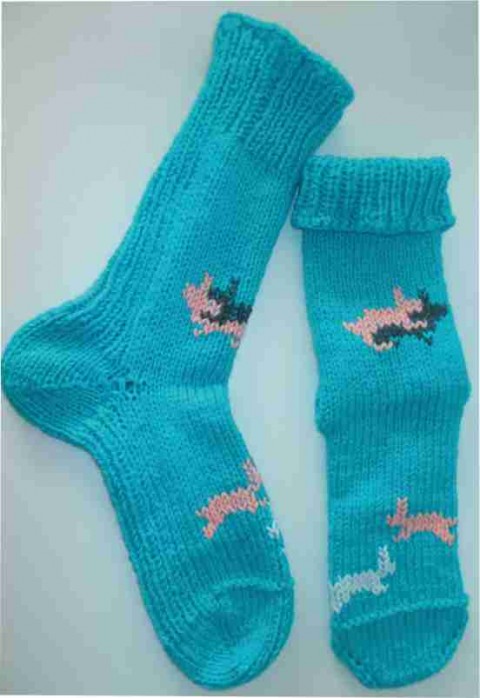 Jarní ručně pletené ponožky ručně pletené ponožky zajíci erotika 