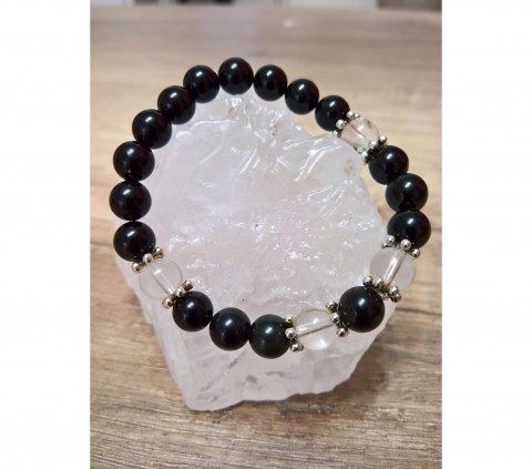 Transformační šperk kámen polodrahokam náramek ručně kov korálky ruční strom sova turmalín minerál onyx znak symbol křemen minerály sodalit handmade pruženka krční čakra návlekový turmalínový-křemen 