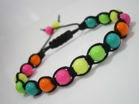 Letní neonový náramek (shamballa) náramek náramky neon neonové neo 