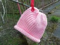Pletená čepice - světle růžová