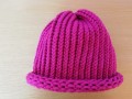 Pletená čepice - purpurová
