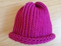 Pletená čepice - purpurová