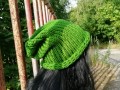 Pletená čepice 2v1 trávově zelená