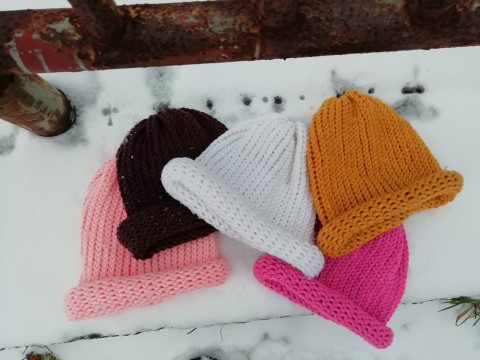 Pletené čepice 2v1 dárek zima žena zimní teplá muž 