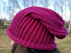 Pletená čepice 2v1 sv.fialová lila