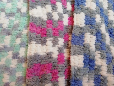 Měkká pletená deka puffy color dárek holčička miminko postýlka kočárek teplo chlapeček 
