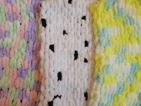Měkká pletená deka puffy color- dárek holčička miminko postýlka kočárek teplo chlapeček 