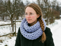 Měkký pletený nákrčník puffy-béžová