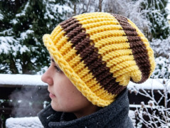 Měkký pletený nákrčník puffy losos