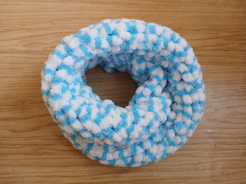 Měkký pletený nákrčník puffy modrá+ dárek zima šála zimní měkoučký teplo zachumlání tunel 