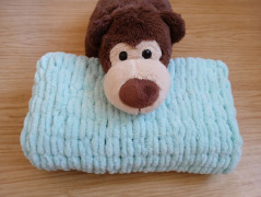 Měkká pletená deka puffy barvyModré