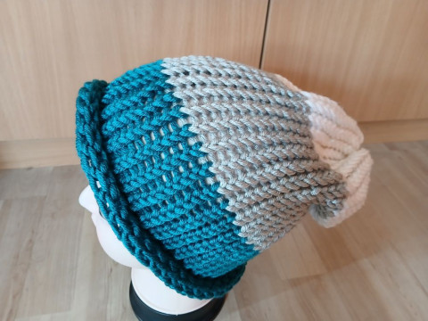 :Pletená spadlá čepice dárek zima žena zimní teplá muž 