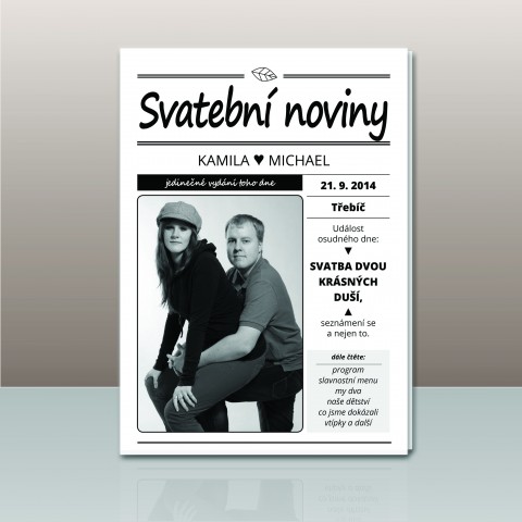 Svatební noviny -3- svatba noviny nevěsta ženich 