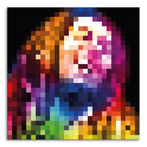 Bob Marley | 100 × 100 cm dekorace originální obraz moderní interiér design top abstrakce plátno grafika umění stylové popart bob marley obraz na plázně pixoo pixel art 
