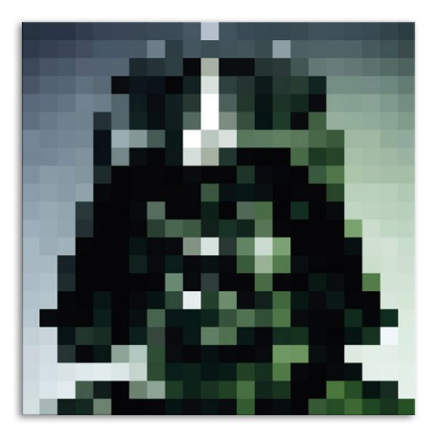 Darth Vader | 100 × 100 cm dekorace originální obraz moderní interiér design top abstrakce plátno grafika umění stylové popart obraz na plázně pixoo pixel art darth vader 